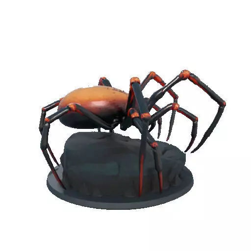 2405Mutant Spider on Stone Pedestal Color 3D Model 3D print model_16