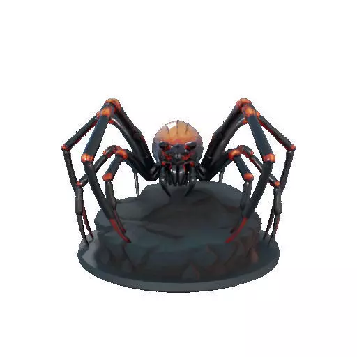 2405Mutant Spider on Stone Pedestal Color 3D Model 3D print model_7