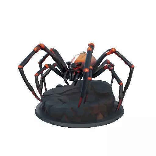 2405Mutant Spider on Stone Pedestal Color 3D Model 3D print model_35