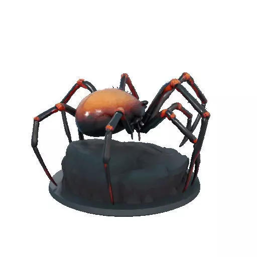 2405Mutant Spider on Stone Pedestal Color 3D Model 3D print model_19