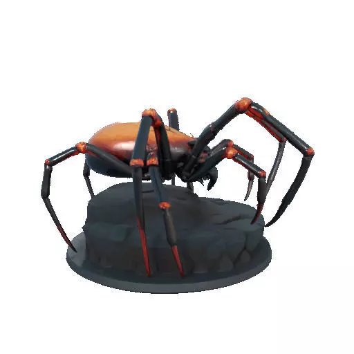 2405Mutant Spider on Stone Pedestal Color 3D Model 3D print model_14