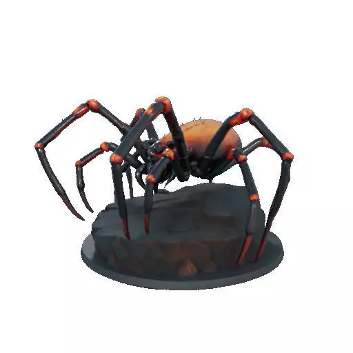 2405Mutant Spider on Stone Pedestal Color 3D Model 3D print model_33