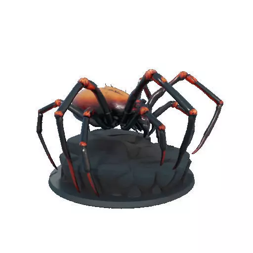 2405Mutant Spider on Stone Pedestal Color 3D Model 3D print model_12