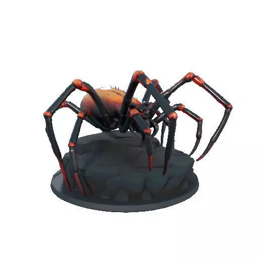 2405Mutant Spider on Stone Pedestal Color 3D Model 3D print model_11