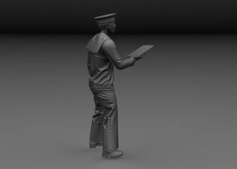 WW2 BRITISH SAILOR ROYAL NAVY DECK V7 3D print model_2