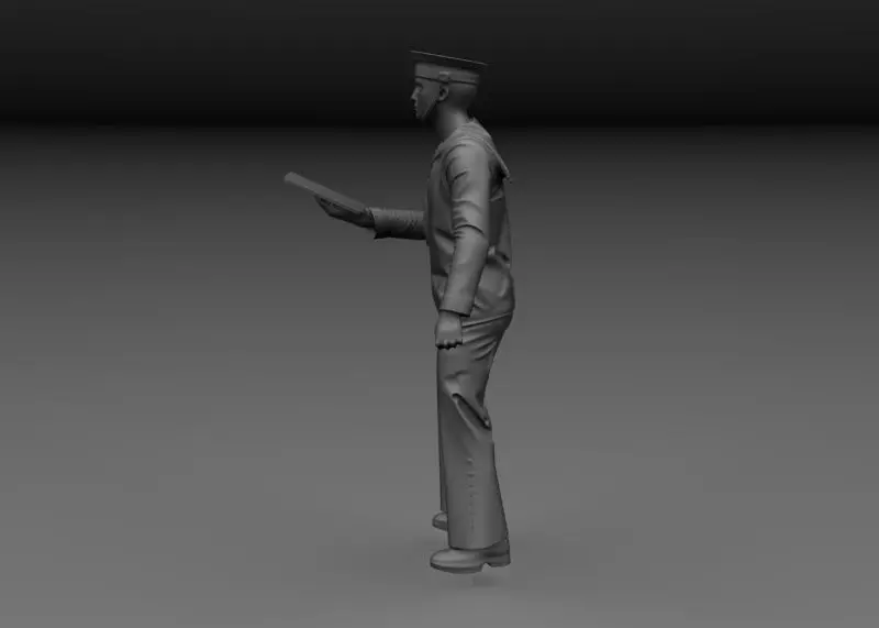 WW2 BRITISH SAILOR ROYAL NAVY DECK V7 3D print model_1