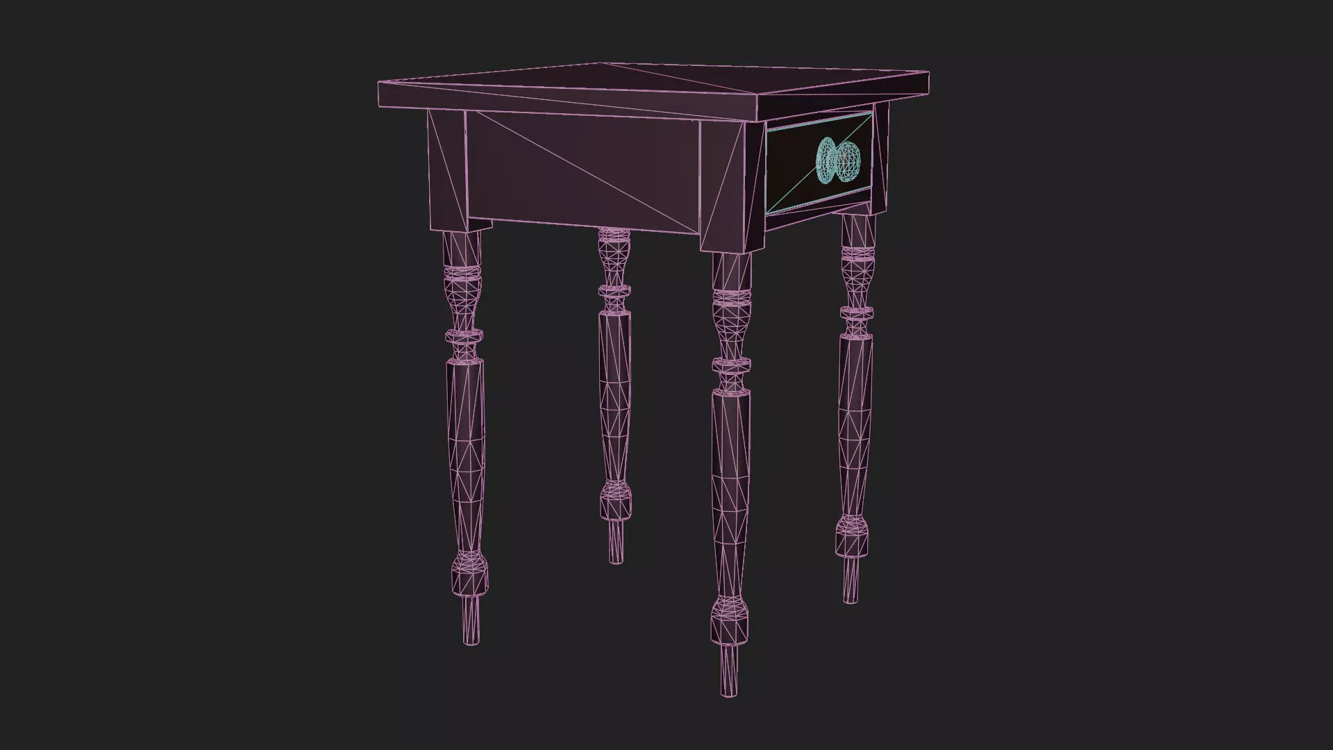 Maple Side Table Low-poly 3D model_6