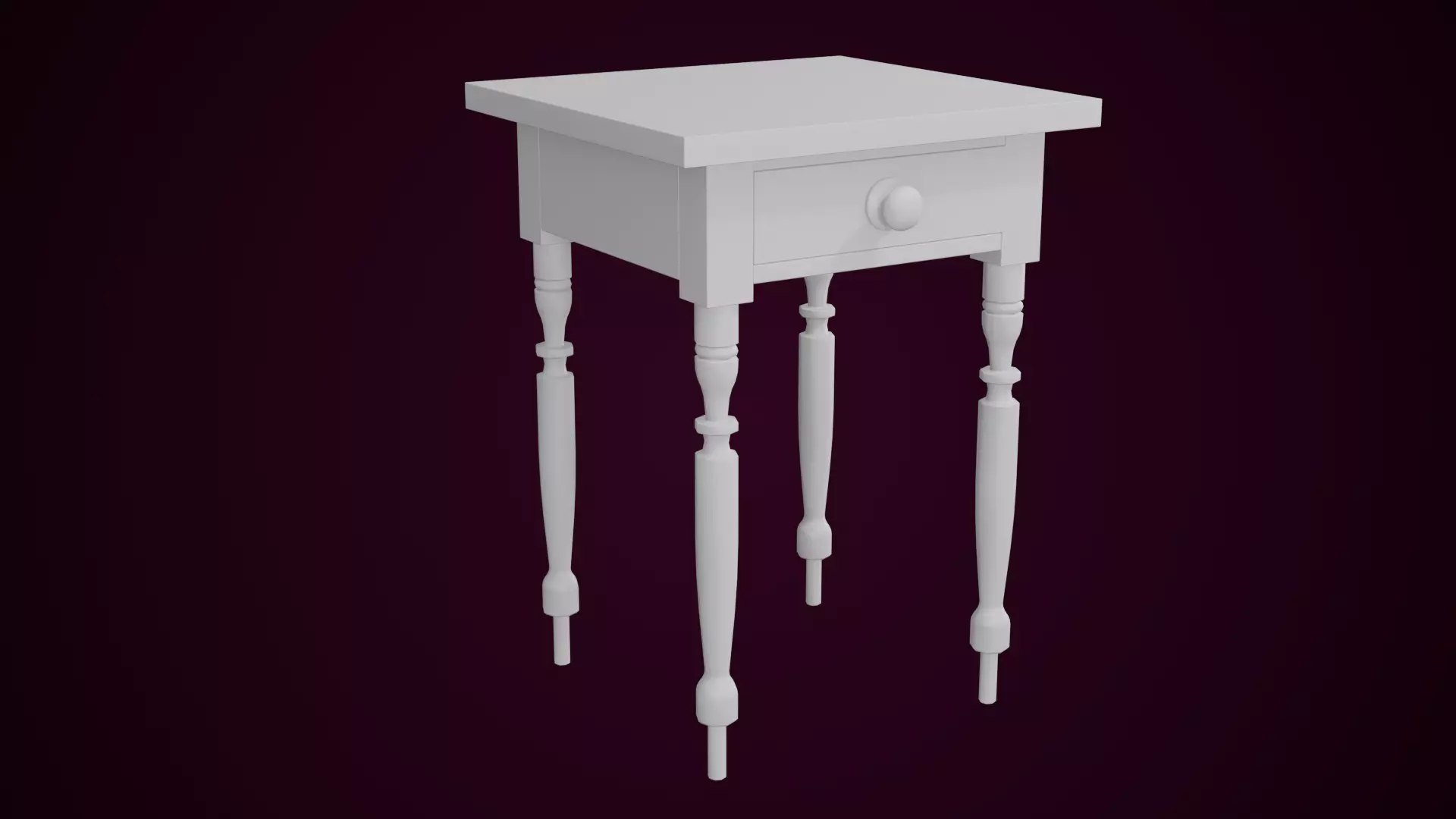 Maple Side Table Low-poly 3D model_15