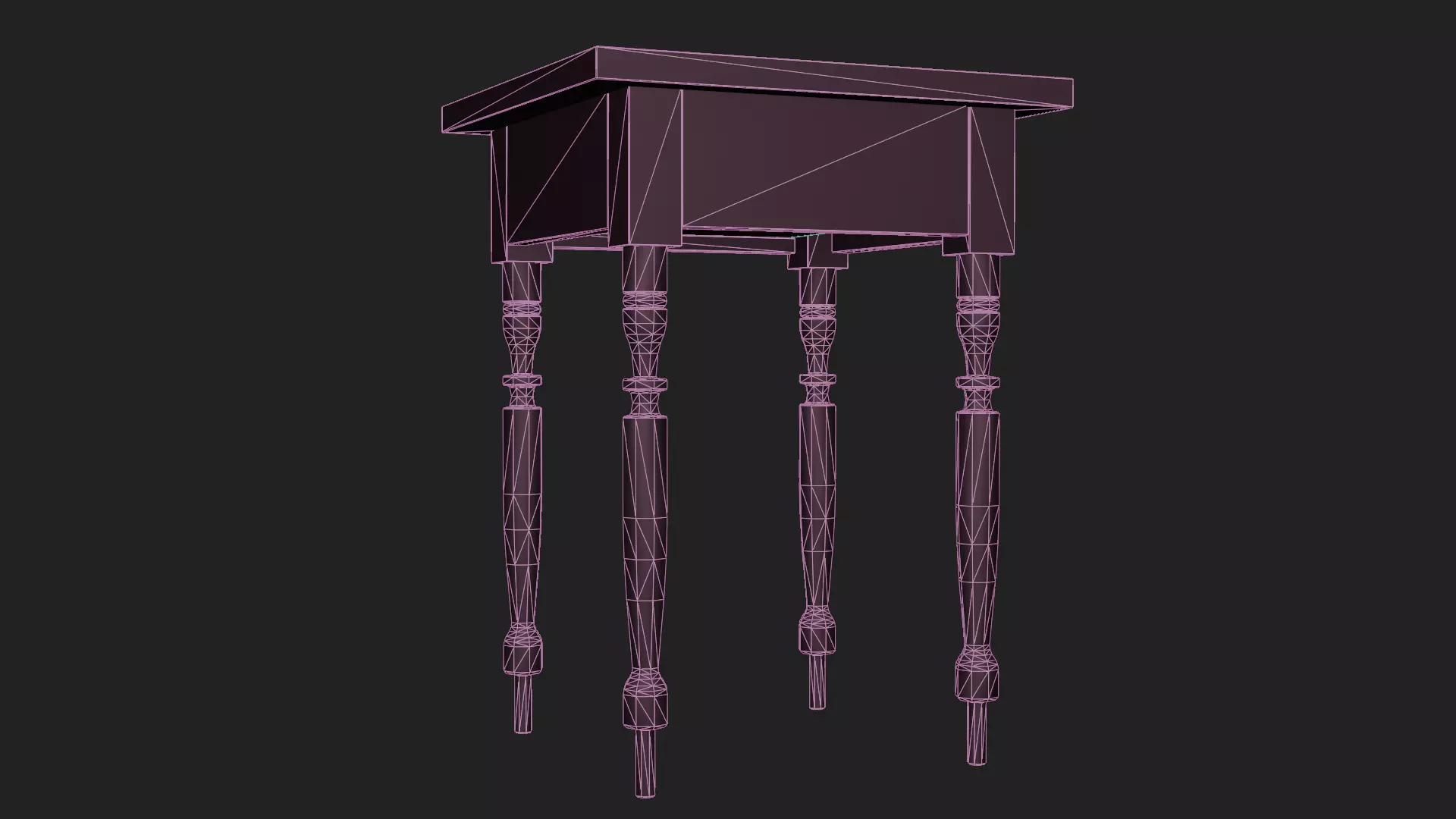 Maple Side Table Low-poly 3D model_9