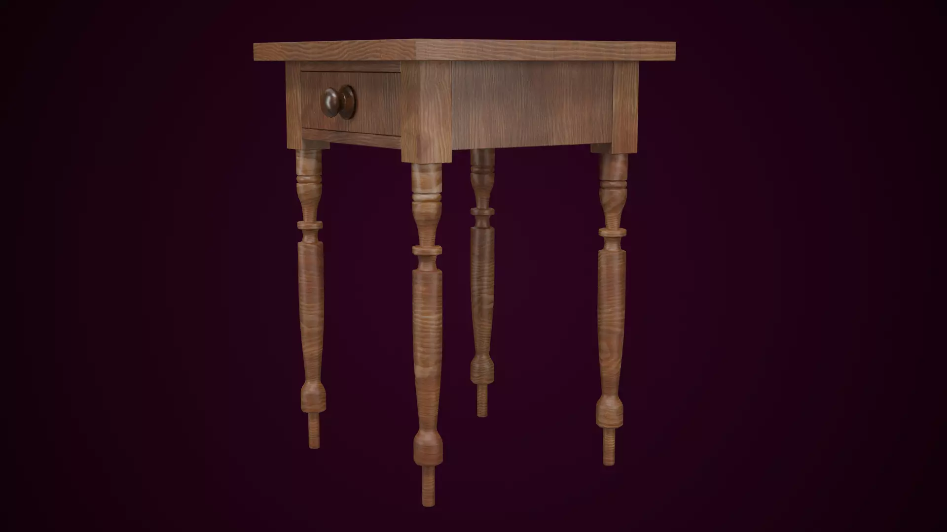 Maple Side Table Low-poly 3D model_2