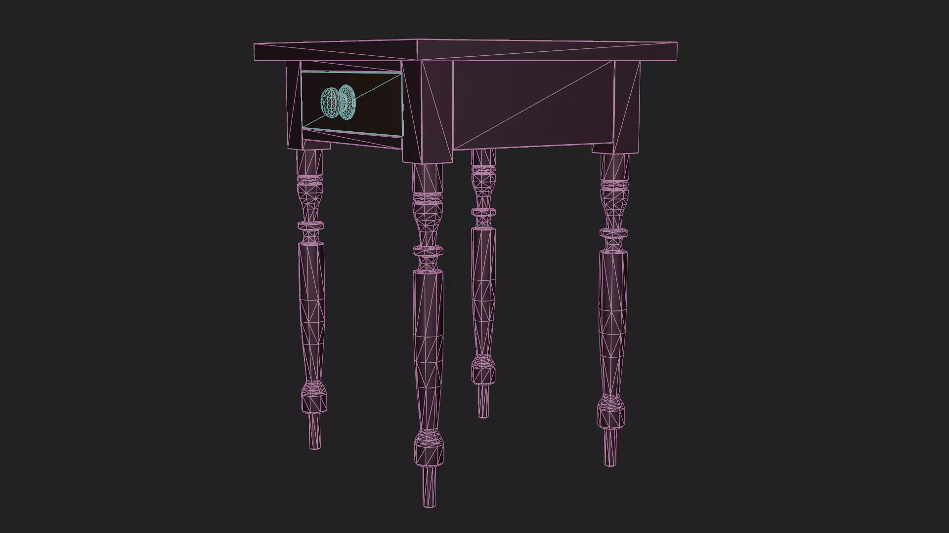 Maple Side Table Low-poly 3D model_7