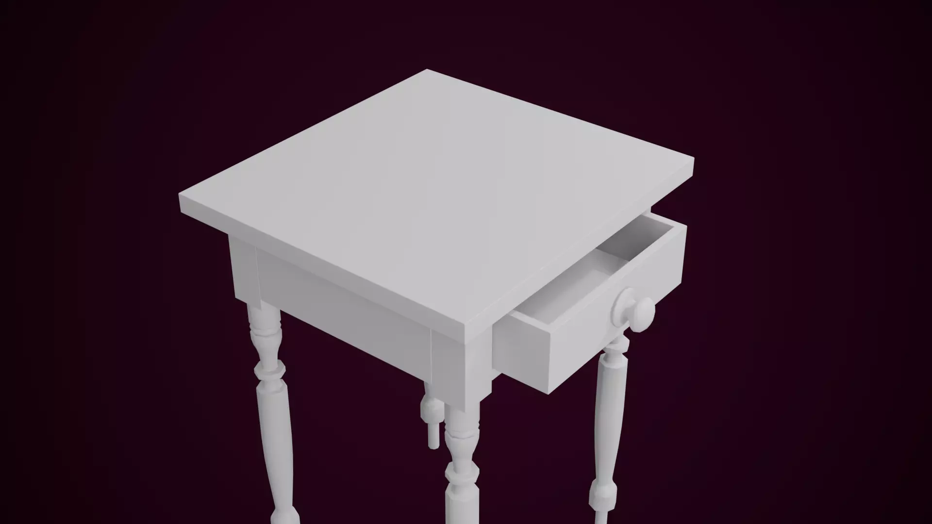 Maple Side Table Low-poly 3D model_18