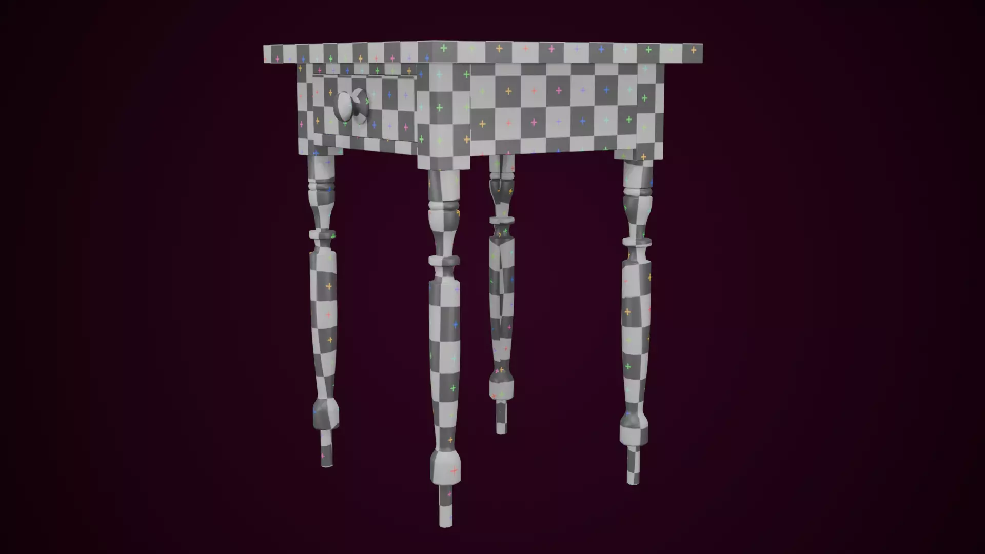 Maple Side Table Low-poly 3D model_12