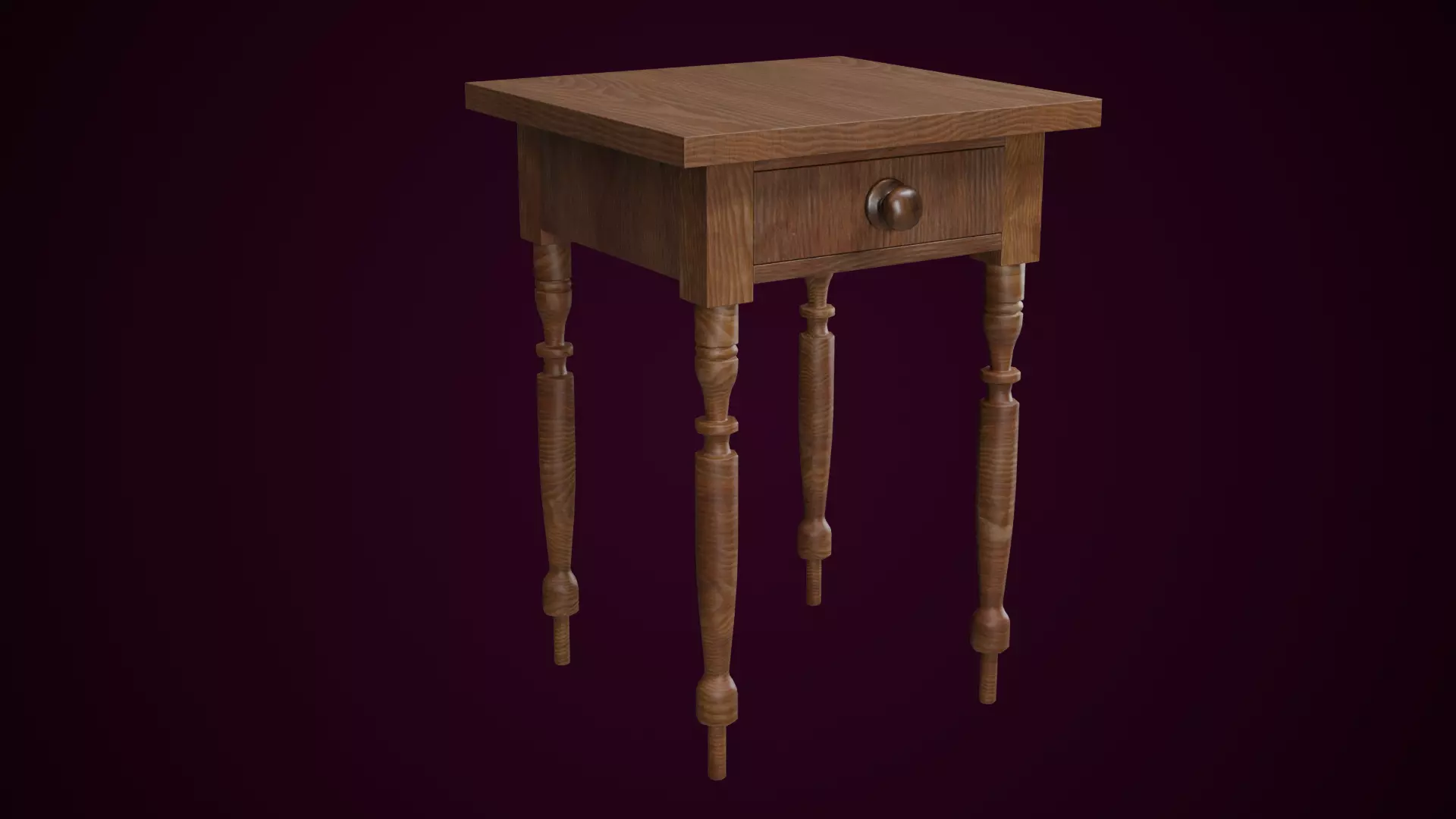 Maple Side Table Low-poly 3D model_0