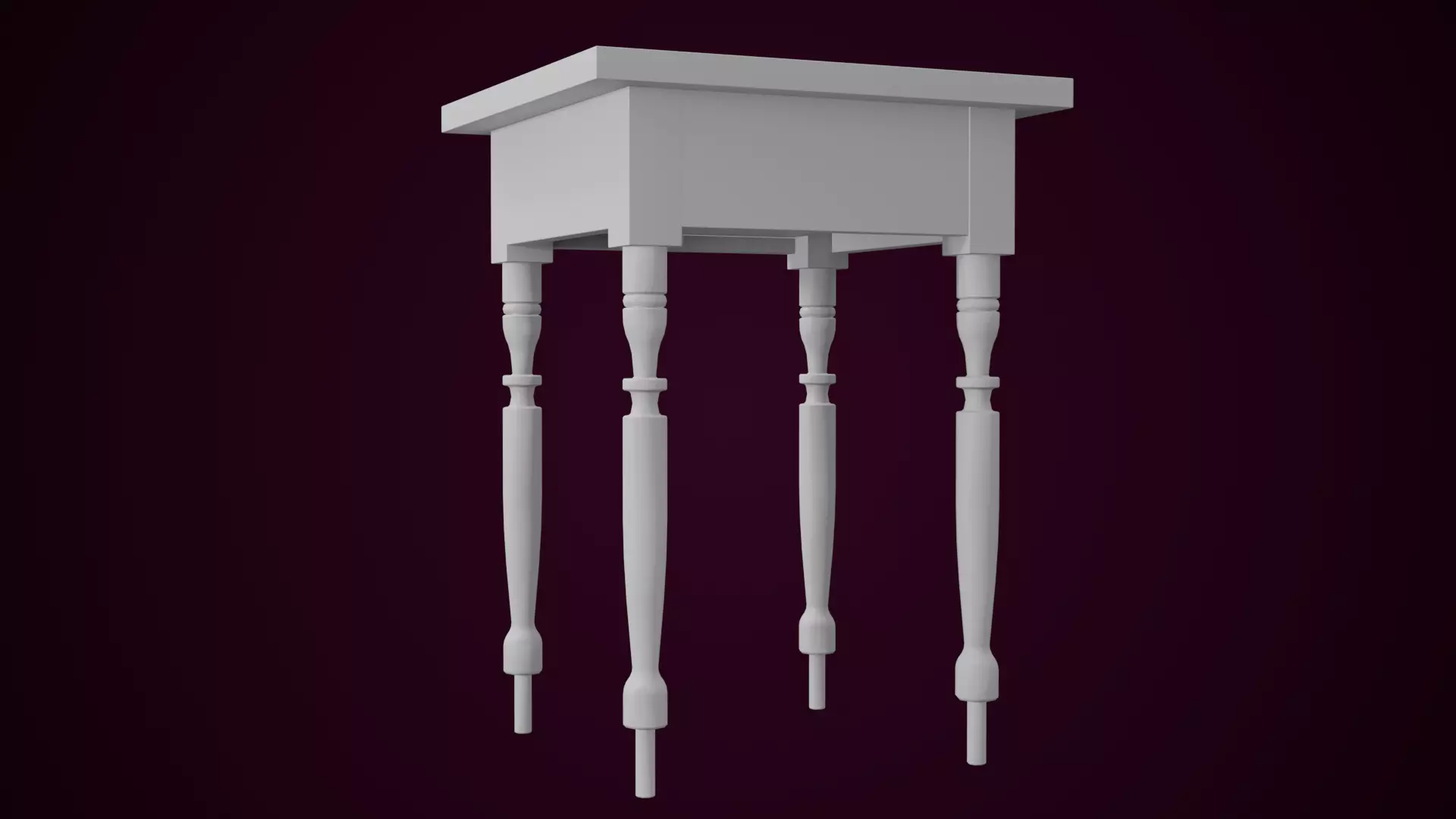 Maple Side Table Low-poly 3D model_19