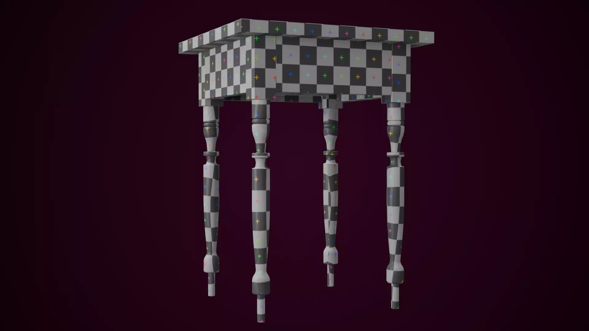 Maple Side Table Low-poly 3D model_14