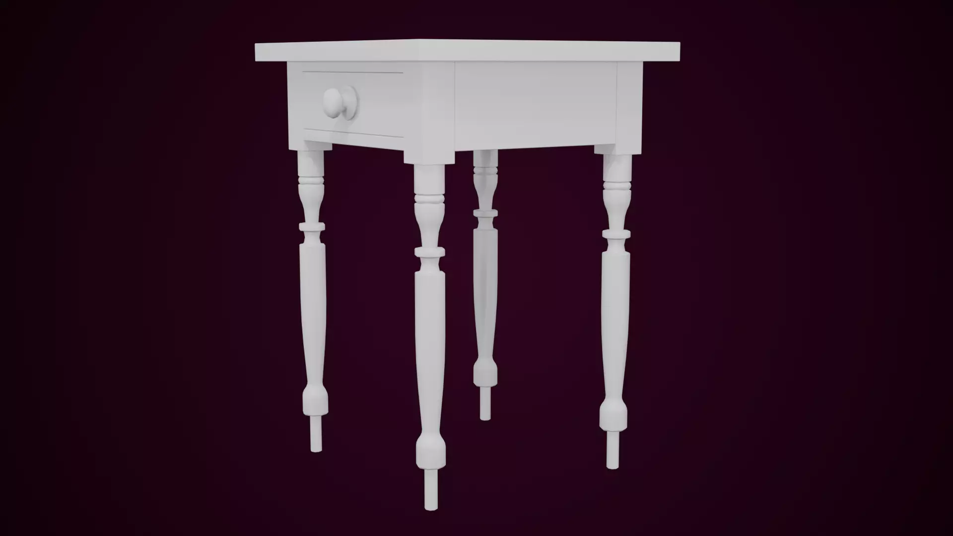 Maple Side Table Low-poly 3D model_17