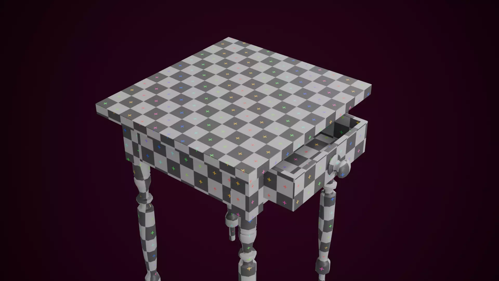 Maple Side Table Low-poly 3D model_13