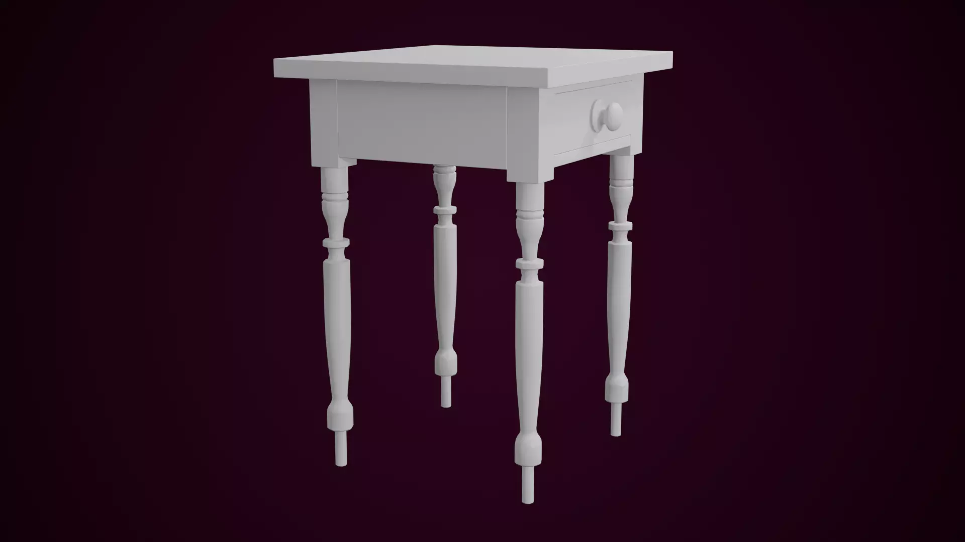 Maple Side Table Low-poly 3D model_16