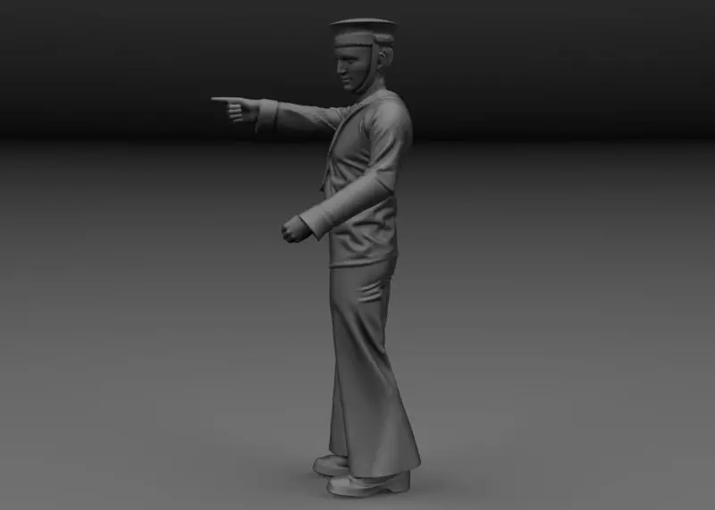 WW2 BRITISH SAILOR ROYAL NAVY DECK V8 3D print model_1