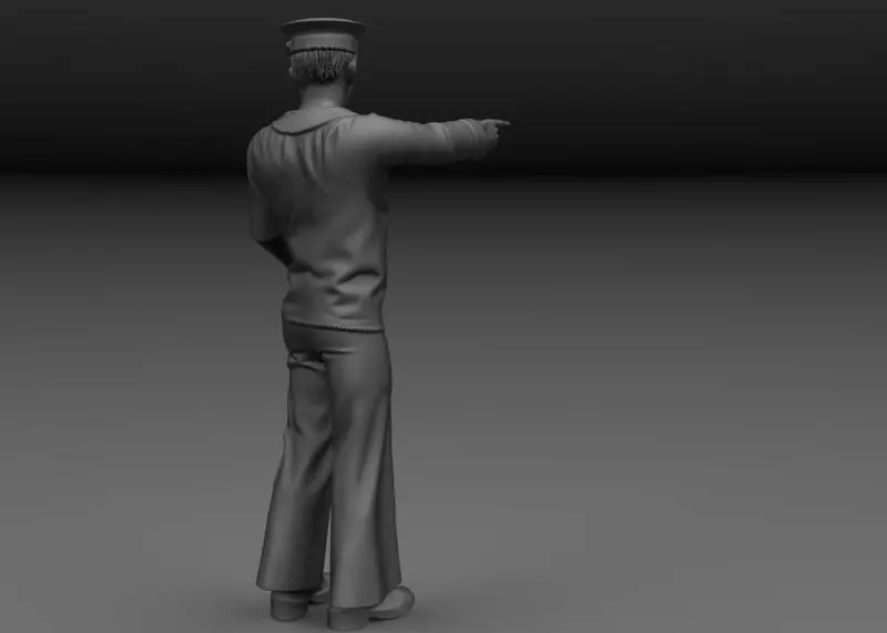 WW2 BRITISH SAILOR ROYAL NAVY DECK V8 3D print model_2