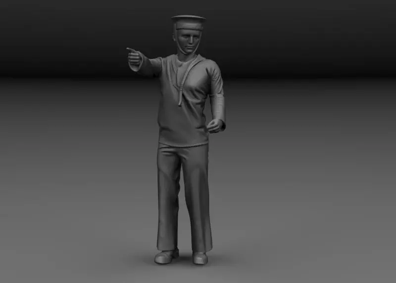 WW2 BRITISH SAILOR ROYAL NAVY DECK V8 3D print model_0