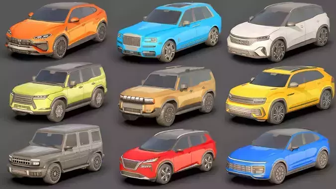 City Low Poly Cars Pack Low-poly 3D model