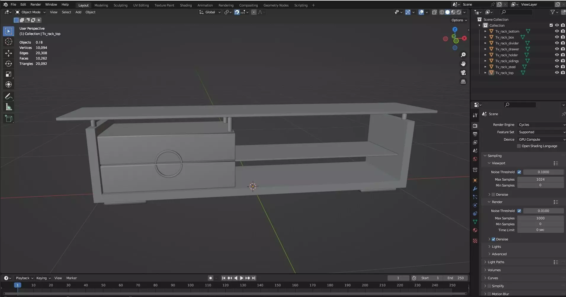 TV Rack CG31 3D model_7
