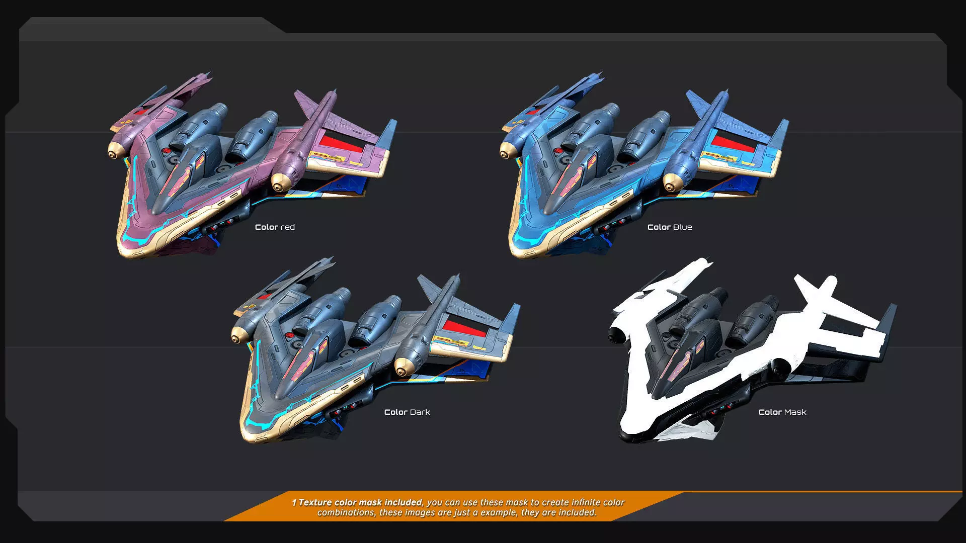 BB4 - GUARDIAN Fighter Low-poly 3D model_5