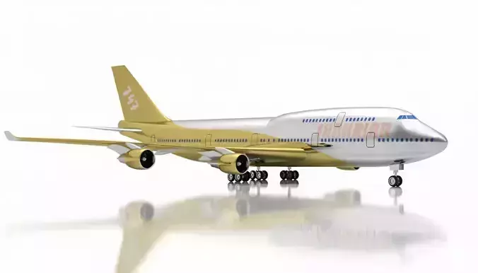 Boeing 747 Airplane 3D Model  High-Quality Aircraft Game Ready