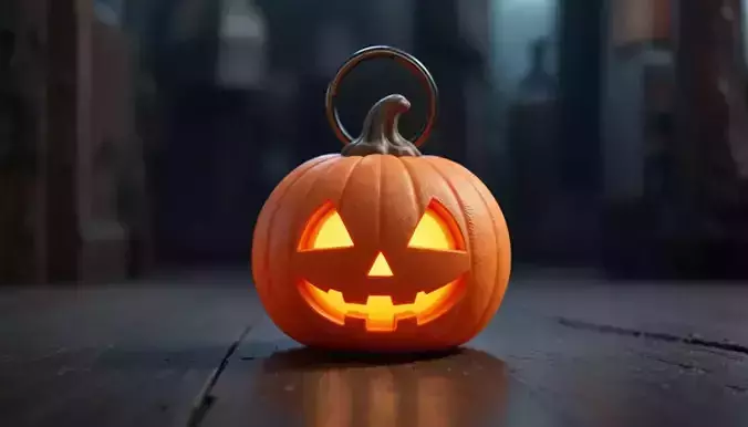 Halloween Pumpkin Keychain 3D Printable Pumpkin Key Accessory Low-poly 3D model