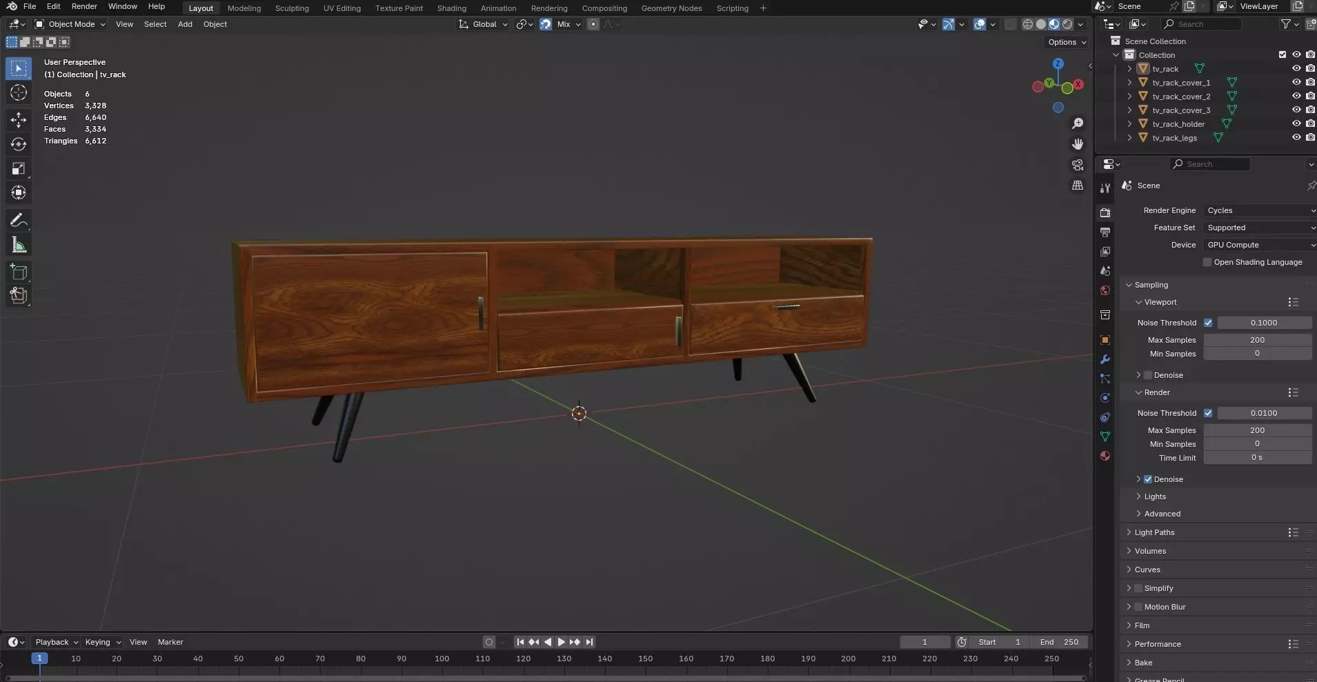 TV Rack CG36 3D model_8