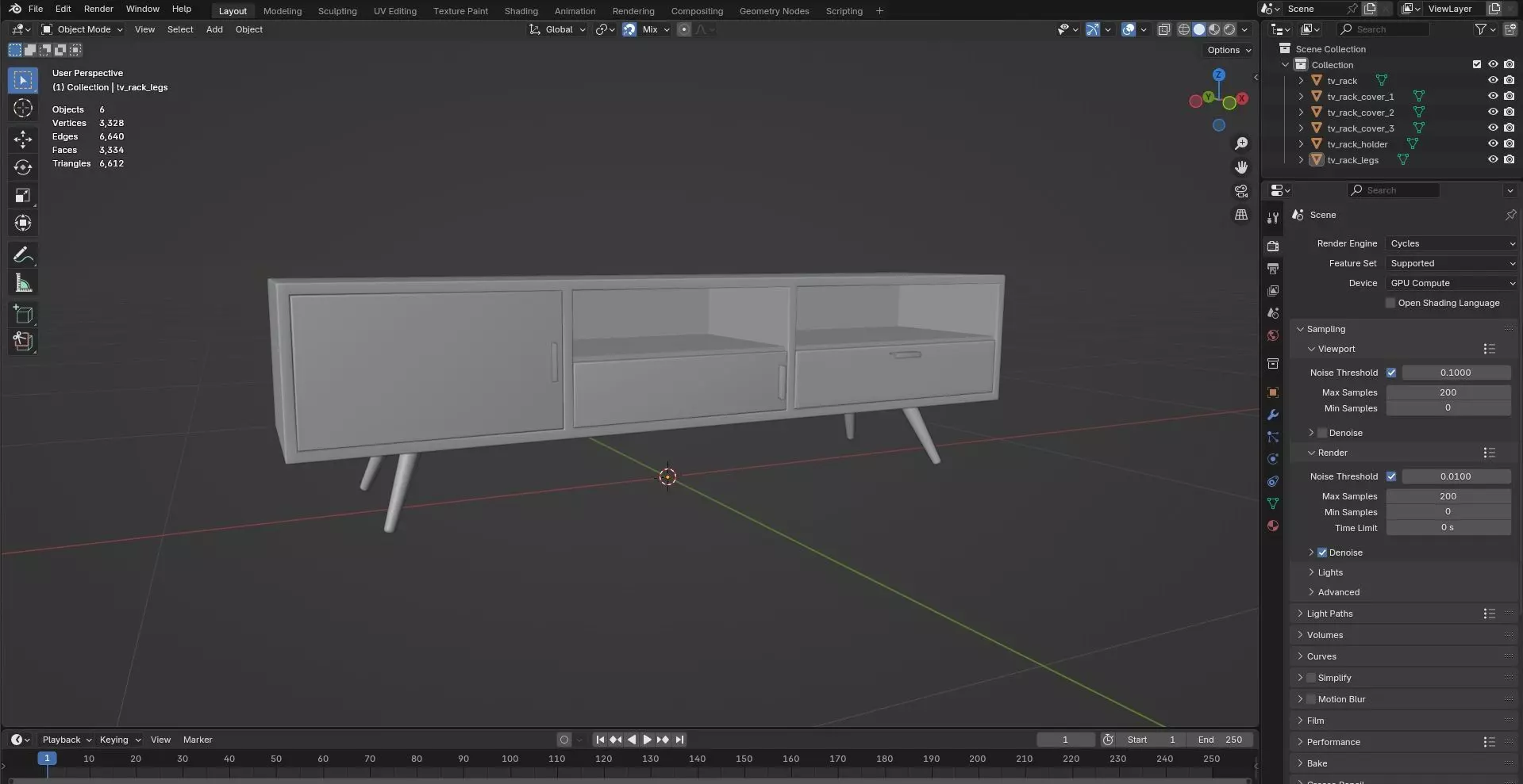 TV Rack CG36 3D model_7