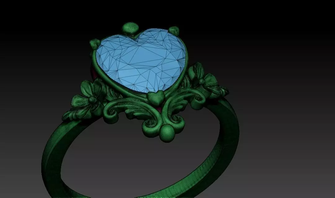 heart fashion ring 3D print model_8