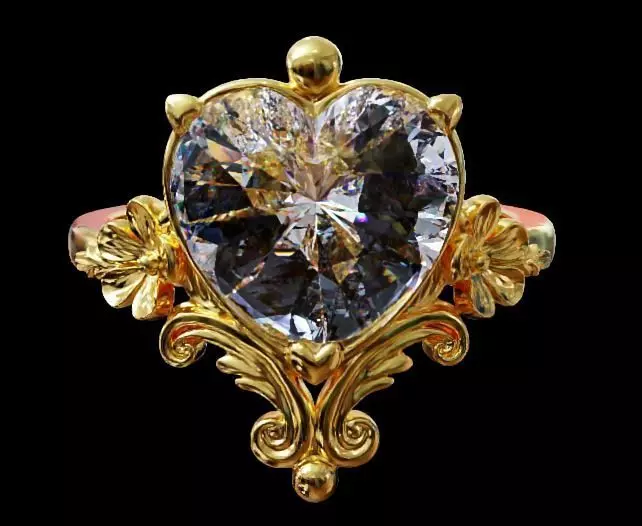 heart fashion ring 3D print model_4