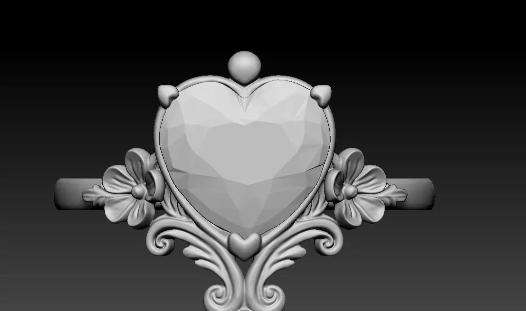 heart fashion ring 3D print model_6