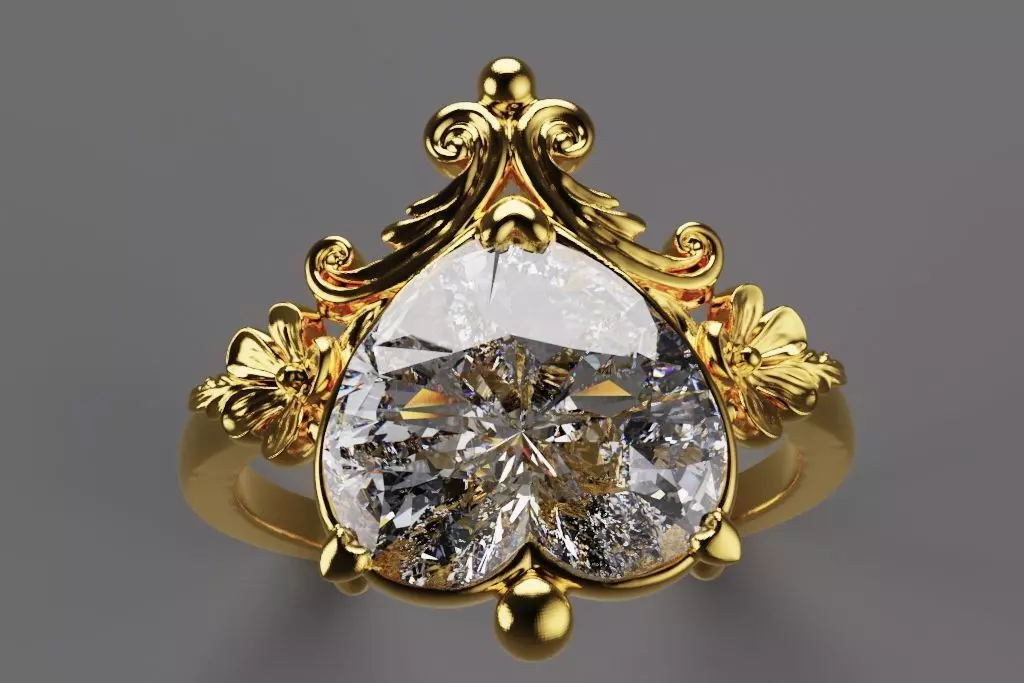 heart fashion ring 3D print model_3