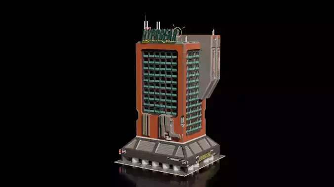 Cyberpunk building 9