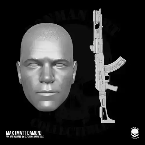 Max Matt Damon Elizium Fan Art STL Files for Action Figures