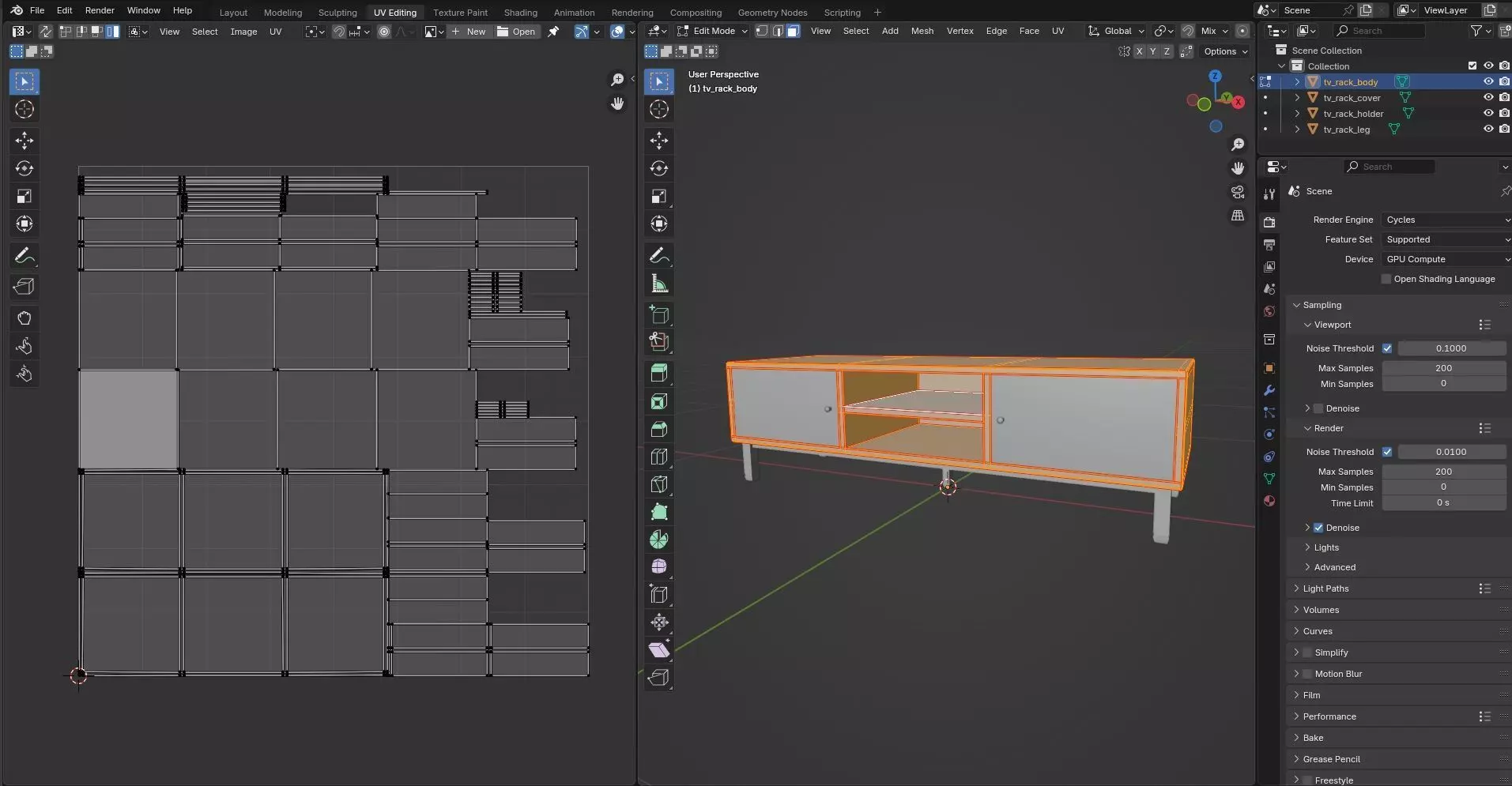 TV Rack CG39 3D model_10