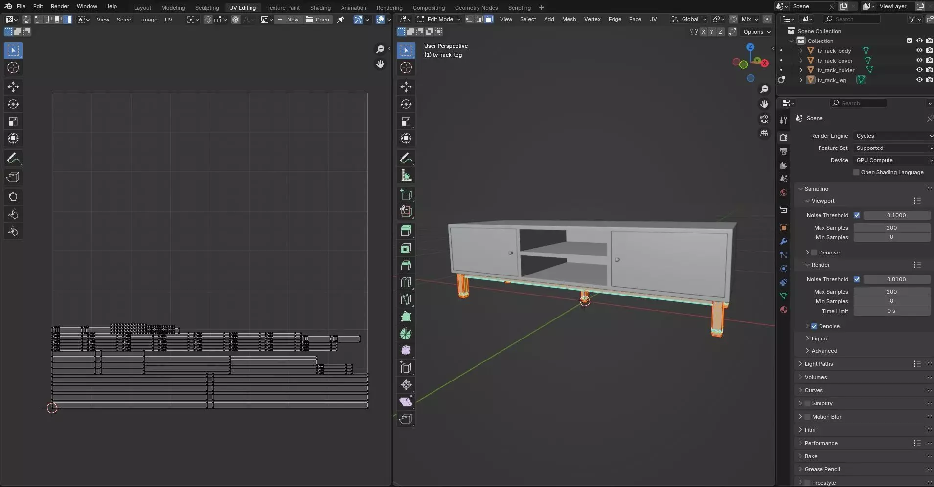 TV Rack CG39 3D model_9