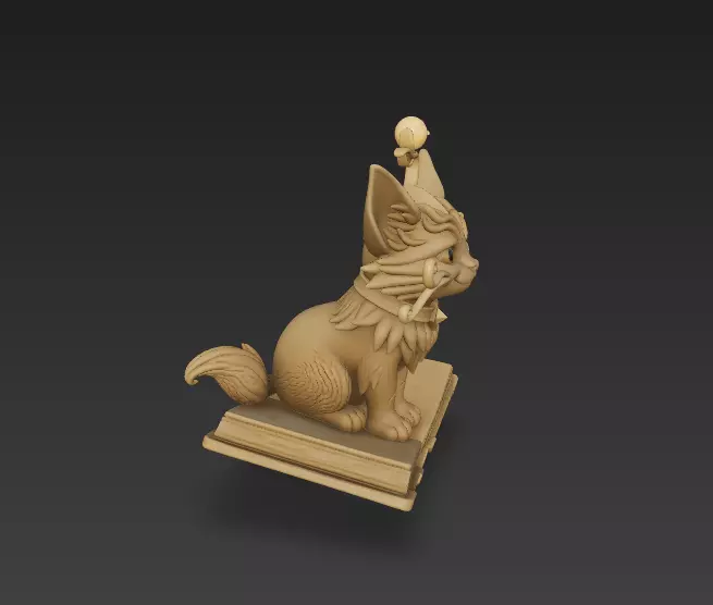 Magical Cat on Spellbook - Fantasy Creature 3D Model 3D print model_0