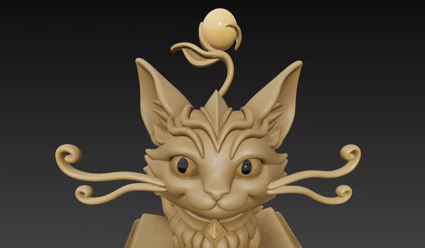 Magical Cat on Spellbook - Fantasy Creature 3D Model 3D print model_5
