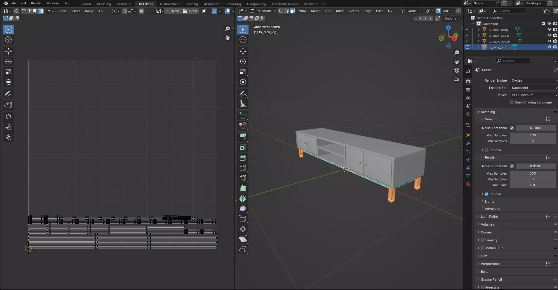 TV Rack CG40 3D model_10