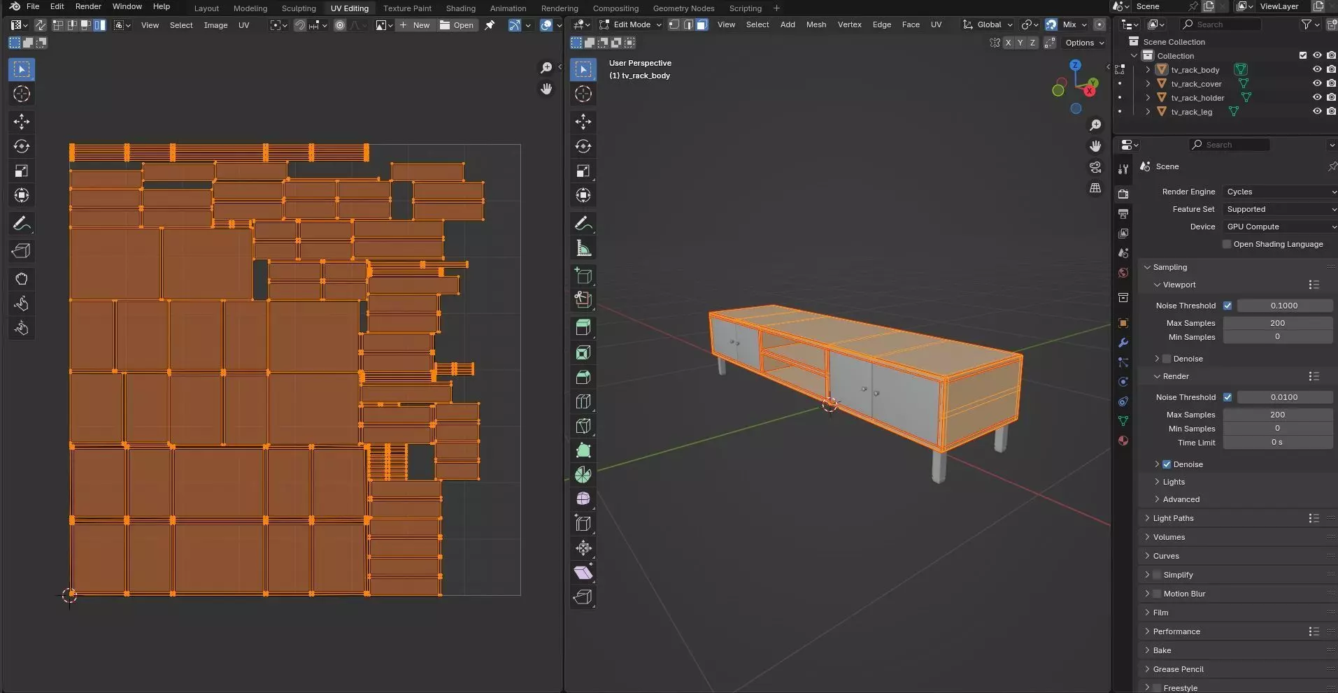 TV Rack CG40 3D model_9