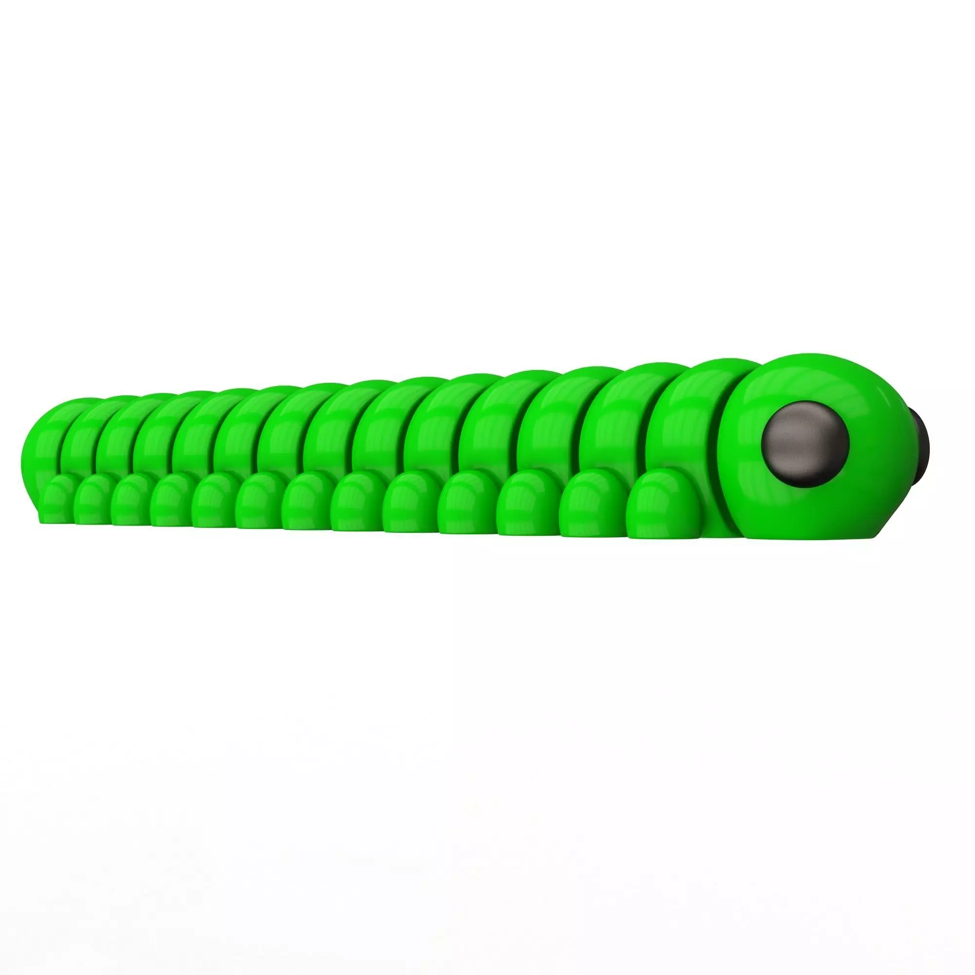 Caterpillar Long Cute Articulated Print-in-place 3MF included Free low-poly 3D model_4