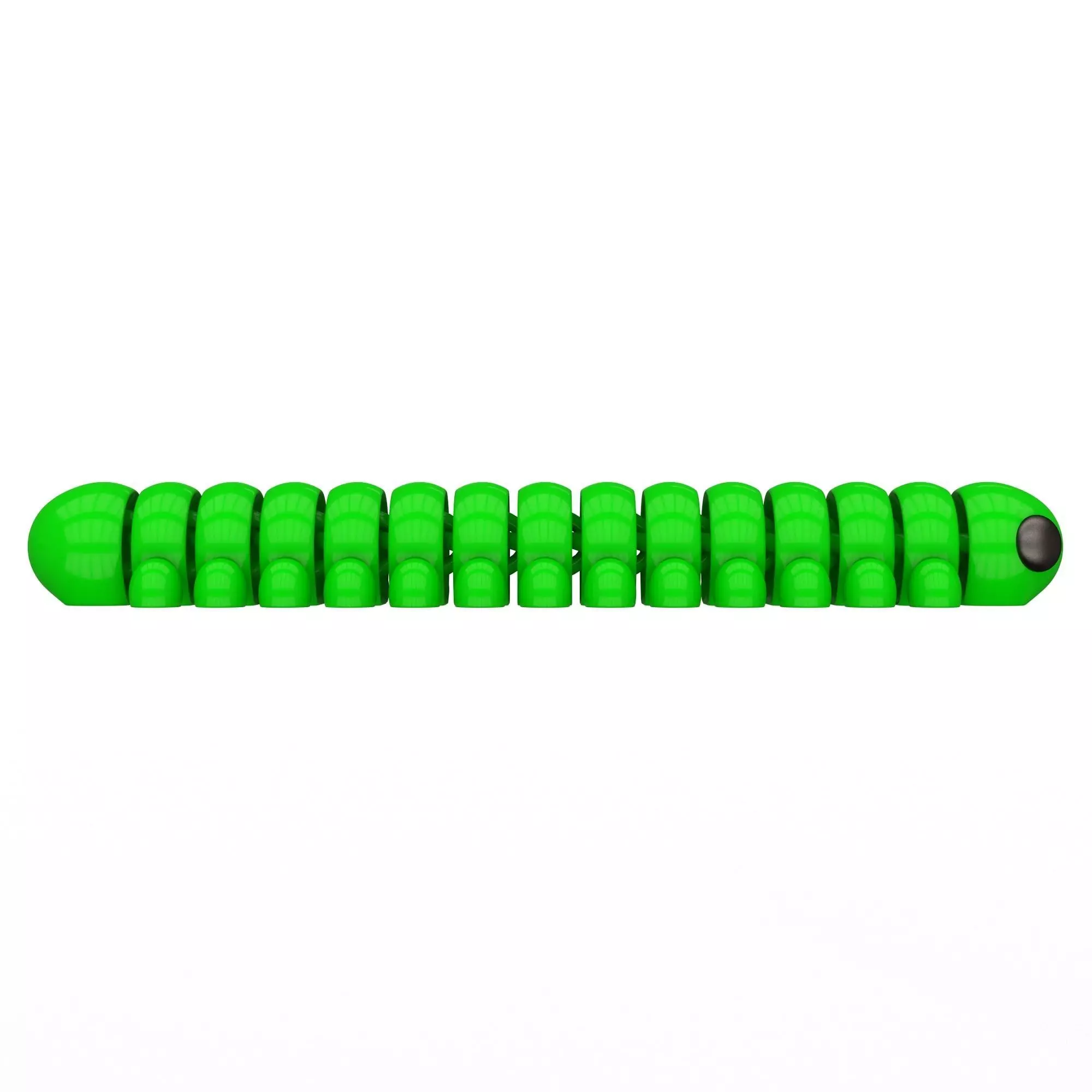 Caterpillar Long Cute Articulated Print-in-place 3MF included Free low-poly 3D model_2