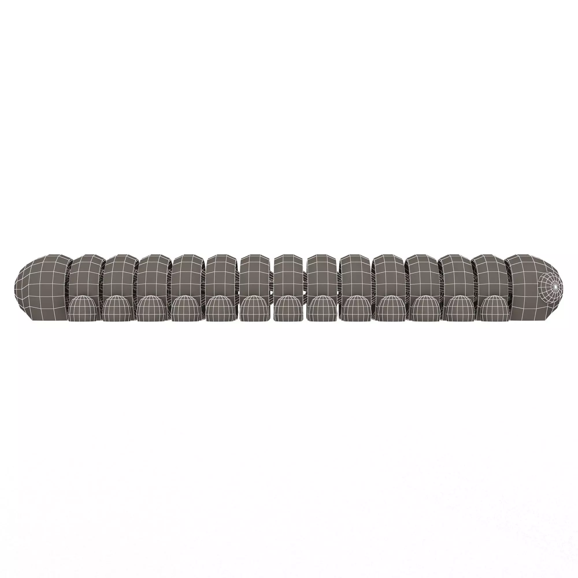 Caterpillar Long Cute Articulated Print-in-place 3MF included Free low-poly 3D model_12