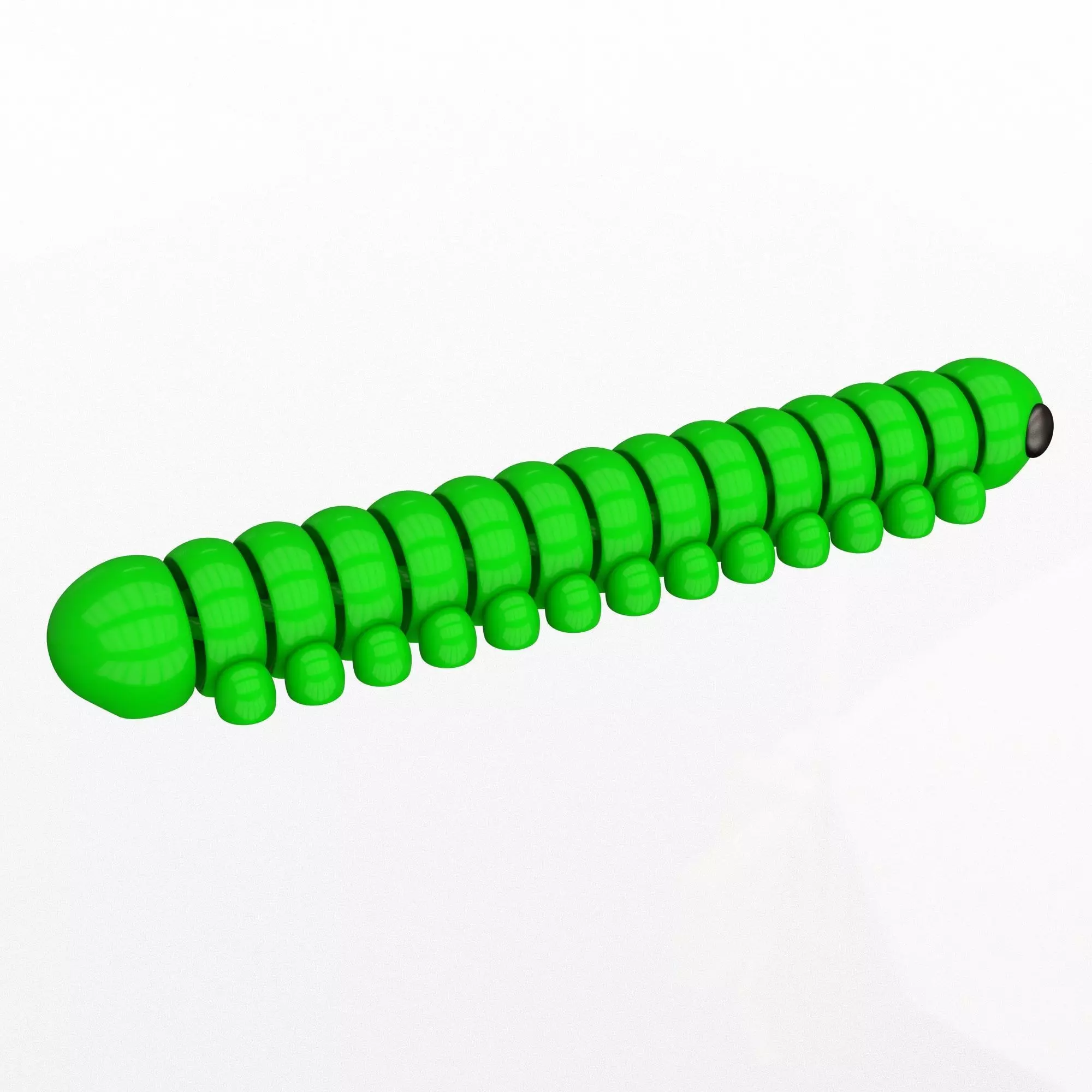 Caterpillar Long Cute Articulated Print-in-place 3MF included Free low-poly 3D model_3
