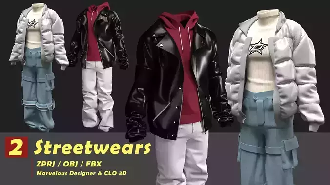 Streetwears Outerwears and Utility Set